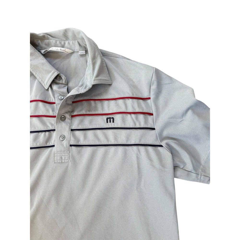 Travis Mathew Men's Gray Golf Polo Shirt Cascata Logo Size L - Picture 2 of 6